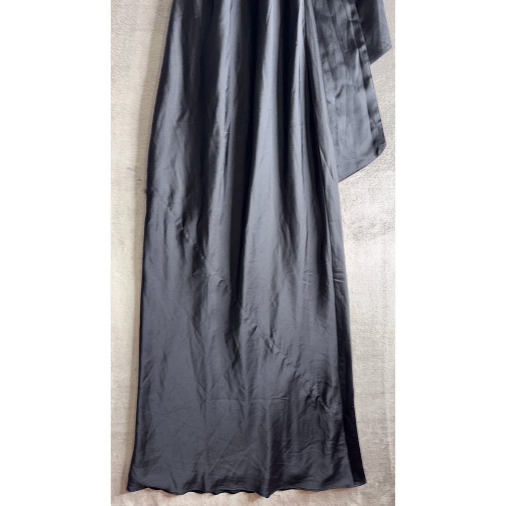 Show Me Your Mumu Lisa Maxi Dress Women Small Black Luxe Satin Self Lined Halter - Picture 8 of 16